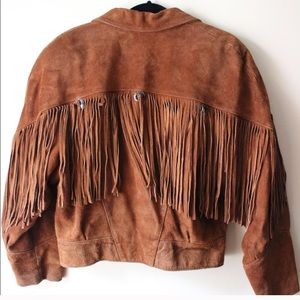 Vintage Western Brown Suede Fringe Jacket